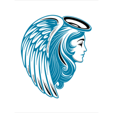 Angel SVG with Halo and Wing Details