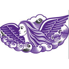 Majestic Angel SVG with Wings and Clouds