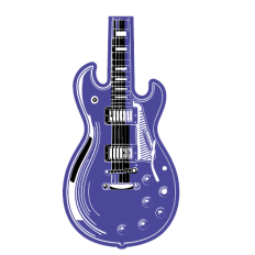 Electric Guitar SVG in Bold Purple 