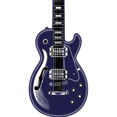 Electric Guitar SVG in Bold Purple