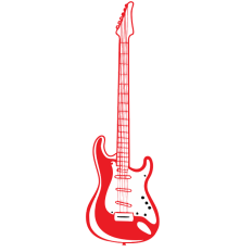 Minimalist Red Electric Guitar SVG