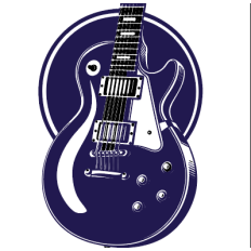 Bold Electric Guitar SVG with Circular Background