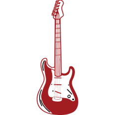 Minimalist Red Electric Guitar SVG