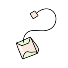cute whimsical tea bag sticker