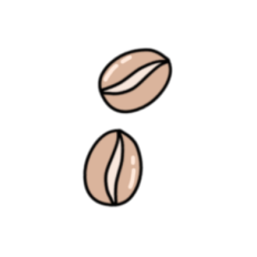 cute whimsical coffee bean pair drawing sticker