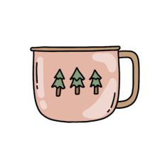 vintage pine camping mug sticker
