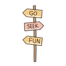 vintage go seek fun adventure sticker