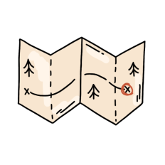 vintage hand drawn adventure map sticker