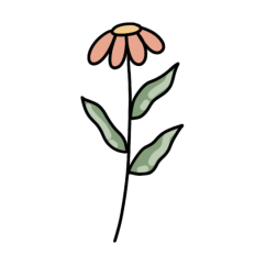 cute simple vintage flower sticker