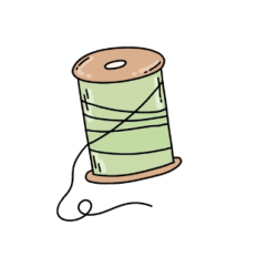 green sewing thread sticker
