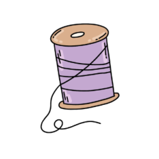 purple sewing thread sticker