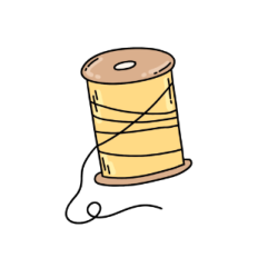 yellow sewing thread sticker