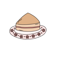 cute afternoon tea cake sticker