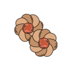 Cute cookie biscuit 5 pair sticker