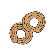 Cute cookie biscuit 1 pair sticker