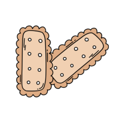 Cute cookie biscuit 2 pair sticker