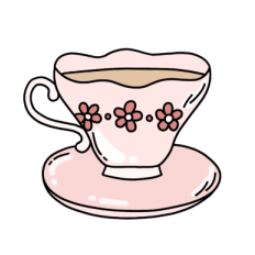 cute english pink tea cup 1 sticker