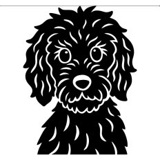 Cute Doodle Dog SVG - Fluffy Puppy Silhouette for Crafts & Décor