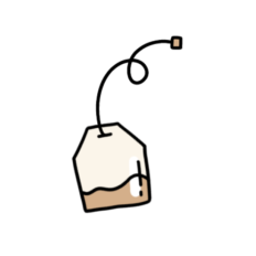 cute simple whimsical vintage tea bag sticker