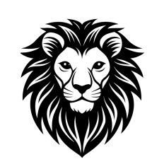 Tribal Lion Head SVG Silhouette - Bold Animal Vector Design for Crafts & Art
