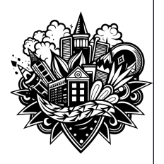 Urban Cityscape SVG - Bold Tattoo-Style Skyline Vector for Streetwear & Digital Art