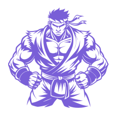 Purple Martial Artist SVG - Bold Fighter Vector Design for Combat Sports & Gym Apparel