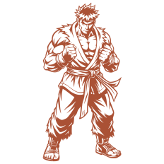 Brown Karate Fighter SVG - Focused Martial Artist Vector for Apparel & Dojo Branding