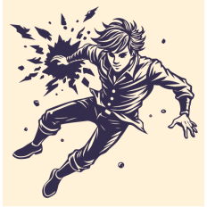 Anime Energy Hero SVG - Explosive Action Vector for Comics, Gaming & Apparel