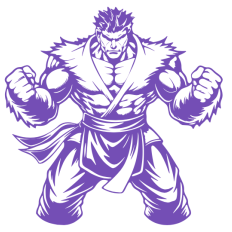 Purple Power Martial Artist SVG - Dominant Fighter Vector for Sports Apparel & Gym Branding