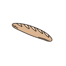 cute simple hand-drawn french baguette sticker