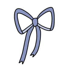 cute simple hand-drawn blue coquette bow sticker