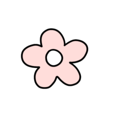 cute simple light pink flower sticker