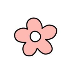 cute simple pink flower sticker