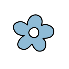 cute simple blue flower sticker