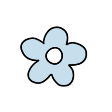 cute simple light blue flower sticker