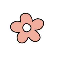 cute simple light peach flower sticker
