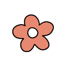 cute simple peach flower sticker
