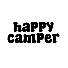 cute funny happy camper text