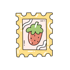 cute fun strawberry stamp sticker