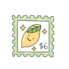 cute fun happy smiling lemon stamp sticker