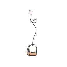 cute whimsical tea bag sticker
