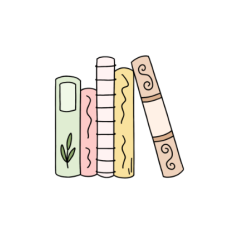 cute floral book stack sticker