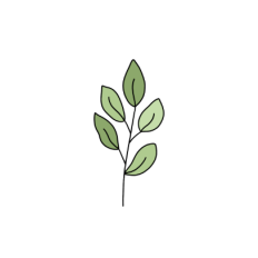 cute whimsical green leafy branch sticker