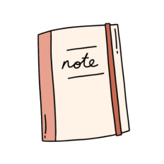 cute fun whimsical burgundy notebook sticker