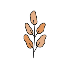 cute whimsical brown leafy branch sticker