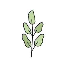 cute whimsical green leafy branch sticker