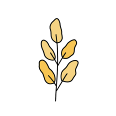 cute whimsical yellow leafy branch sticker