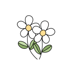cute whimsical white flowers sticker