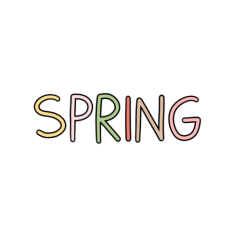 cute whimsical colorful spring sticker
