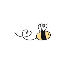 cute whimsical hear bee sticker